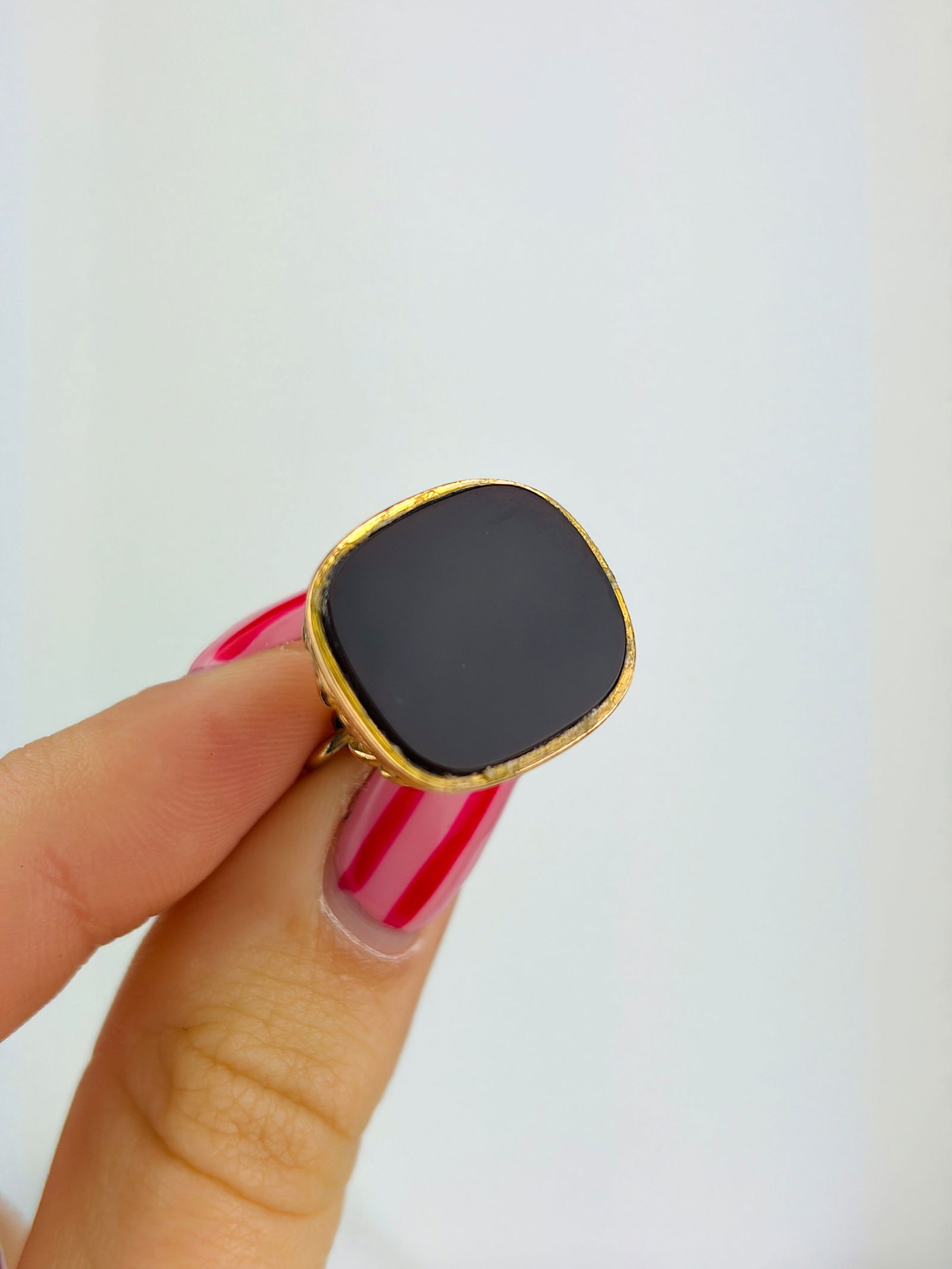 antique 9ct gold fob seal pendant - 2