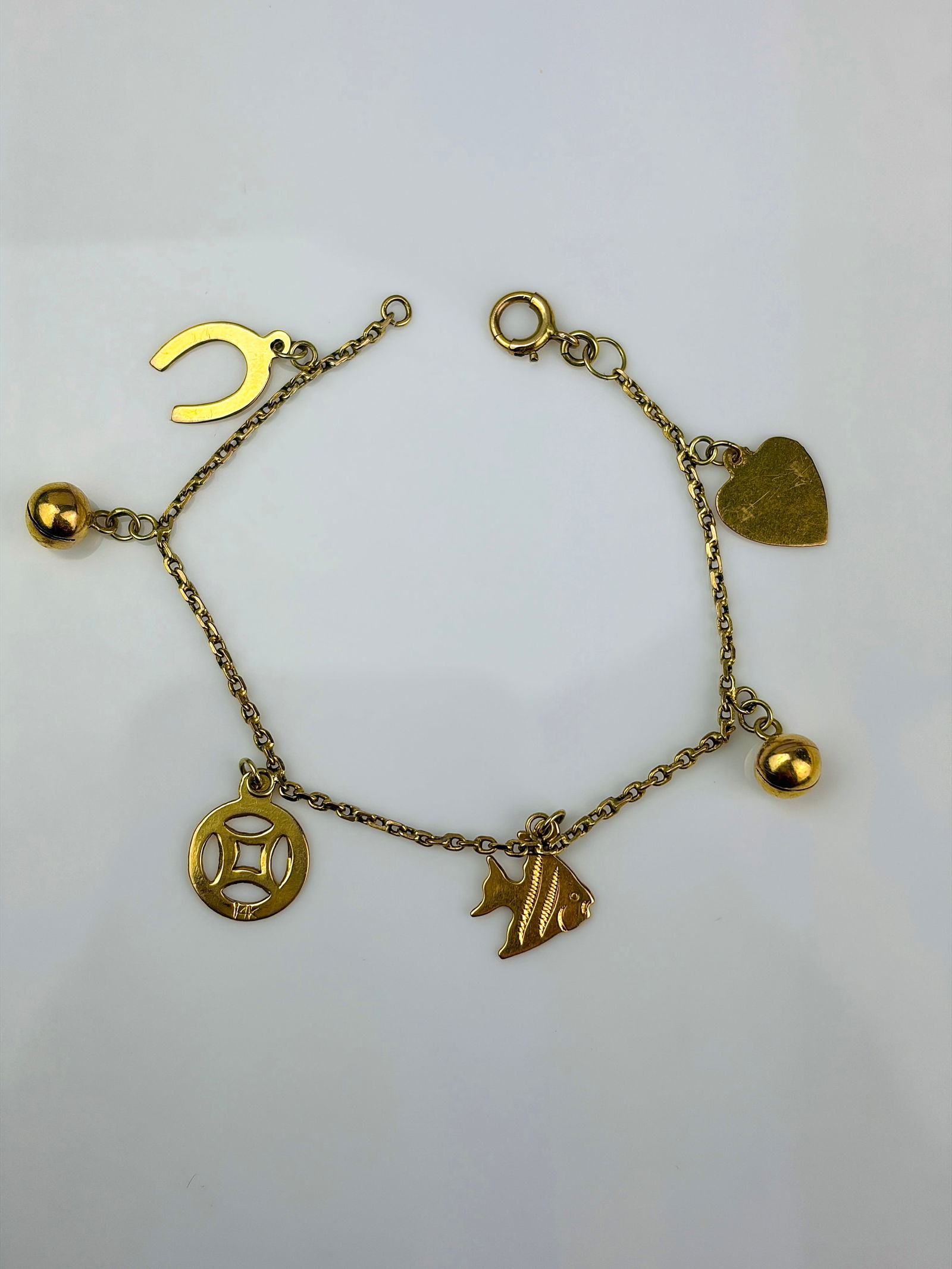 sweet 9ct yellow gold charm bracelet - 2