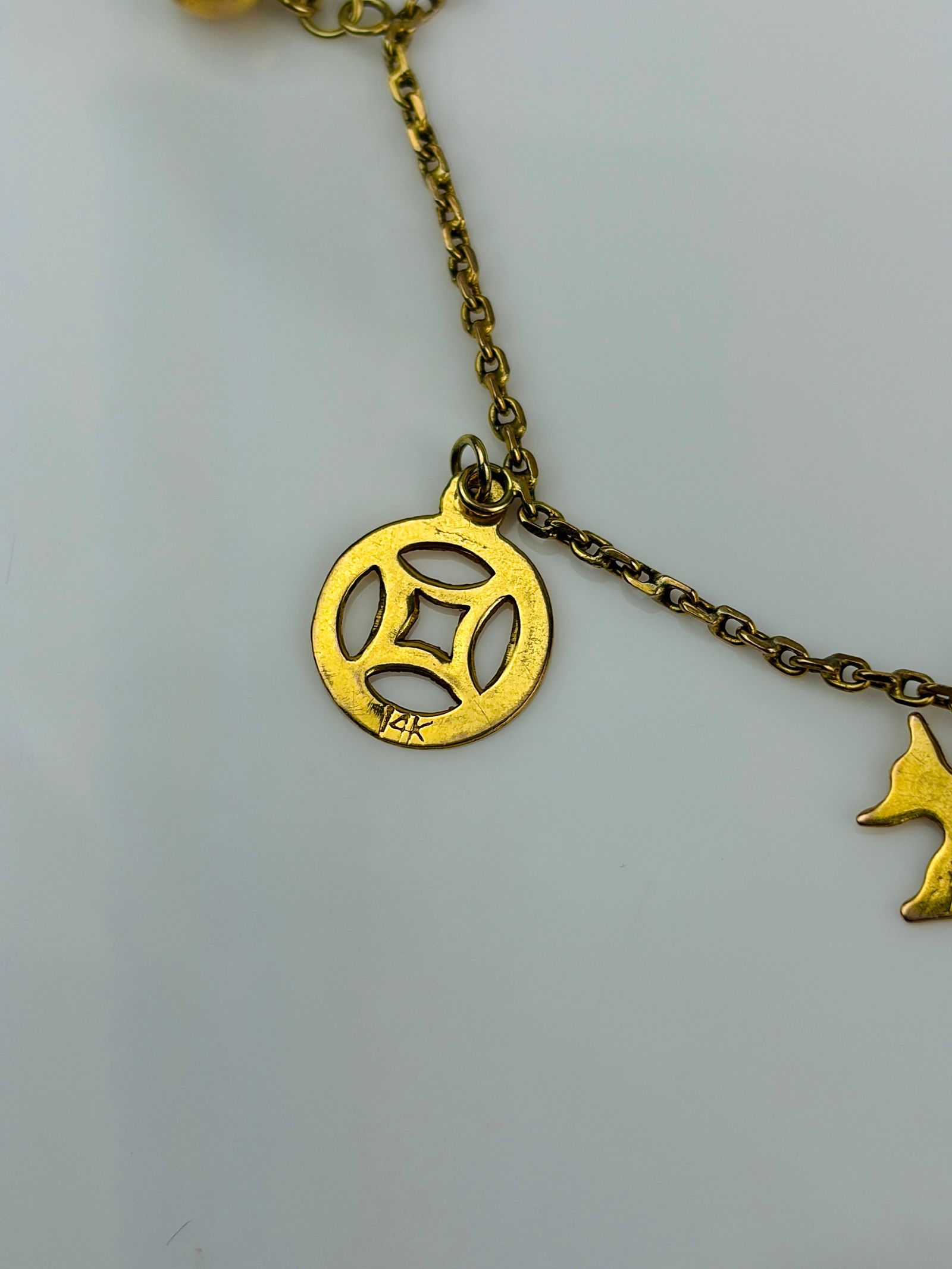 sweet 9ct yellow gold charm bracelet - 3