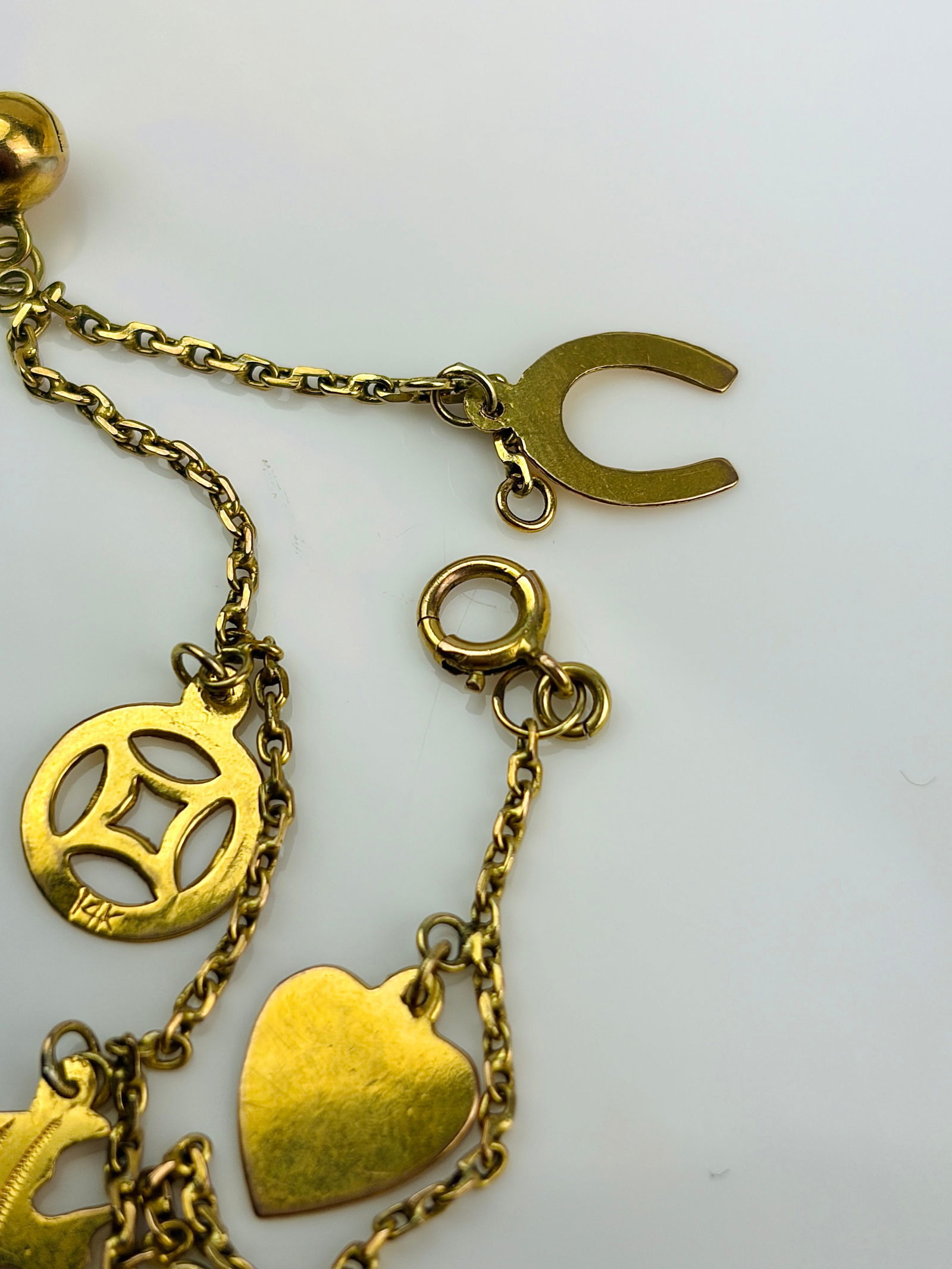 sweet 9ct yellow gold charm bracelet - 4