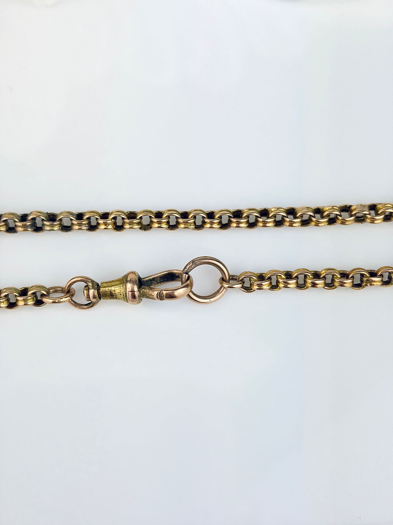 ANTIQUE CHUNKY 9CT GOLD CHAIN WITH DOGCLIP - 2