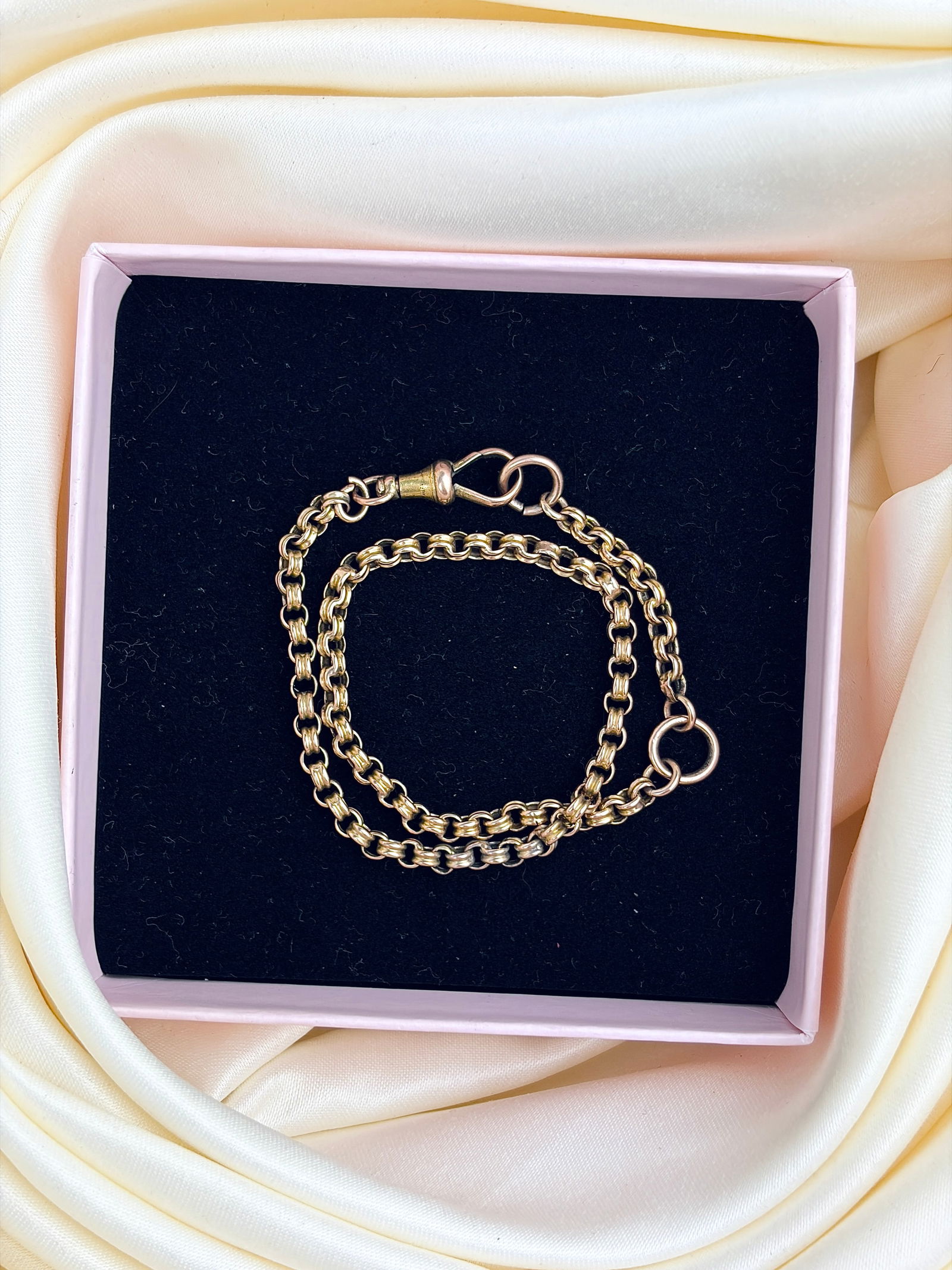 ANTIQUE CHUNKY 9CT GOLD CHAIN WITH DOGCLIP - 4