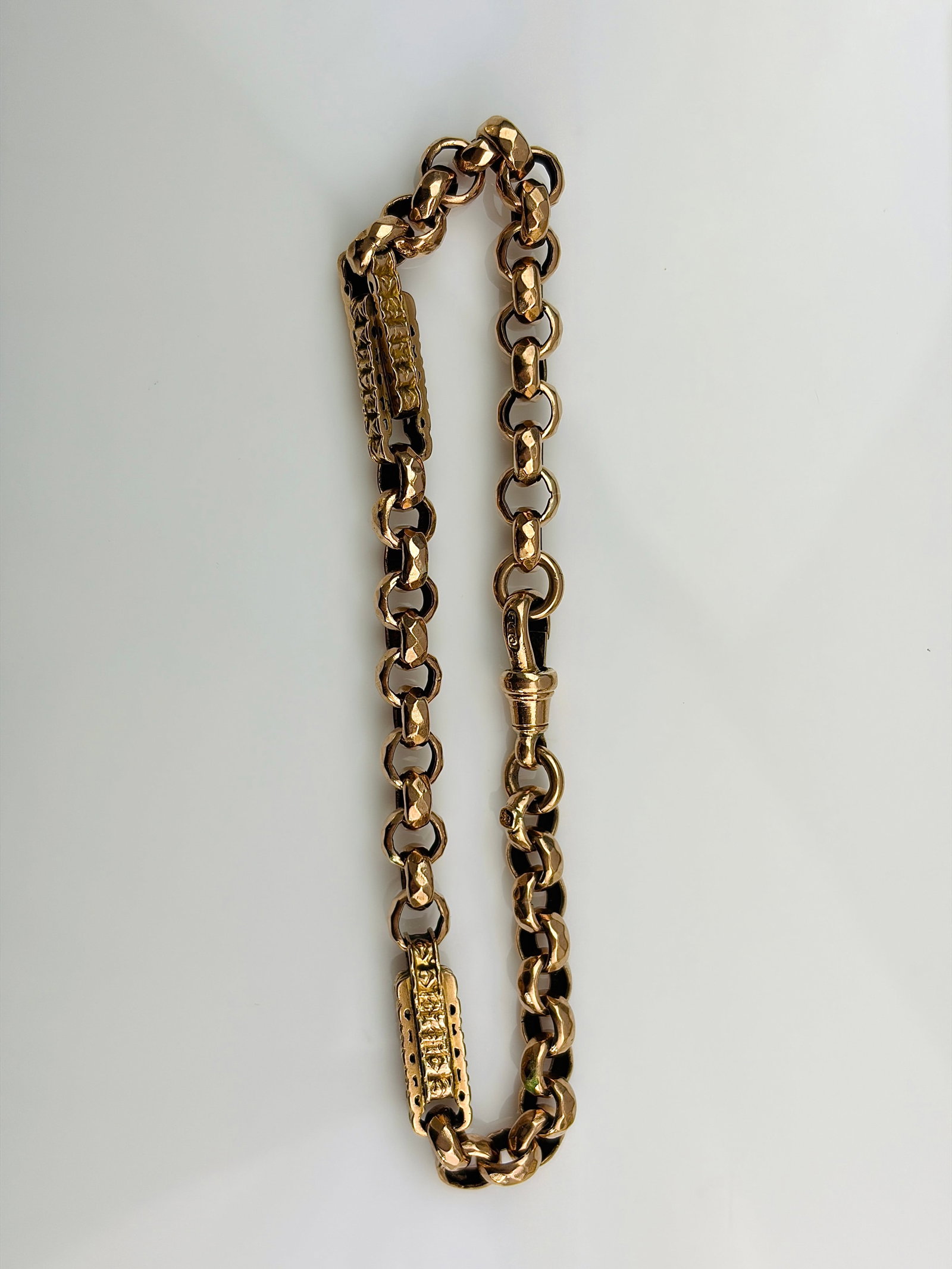 antique chunky 9ct gold fancy link bracelet - 3