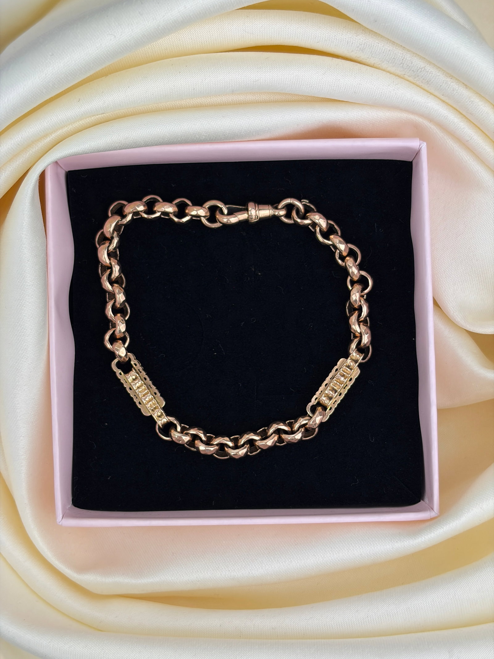 antique chunky 9ct gold fancy link bracelet - 5