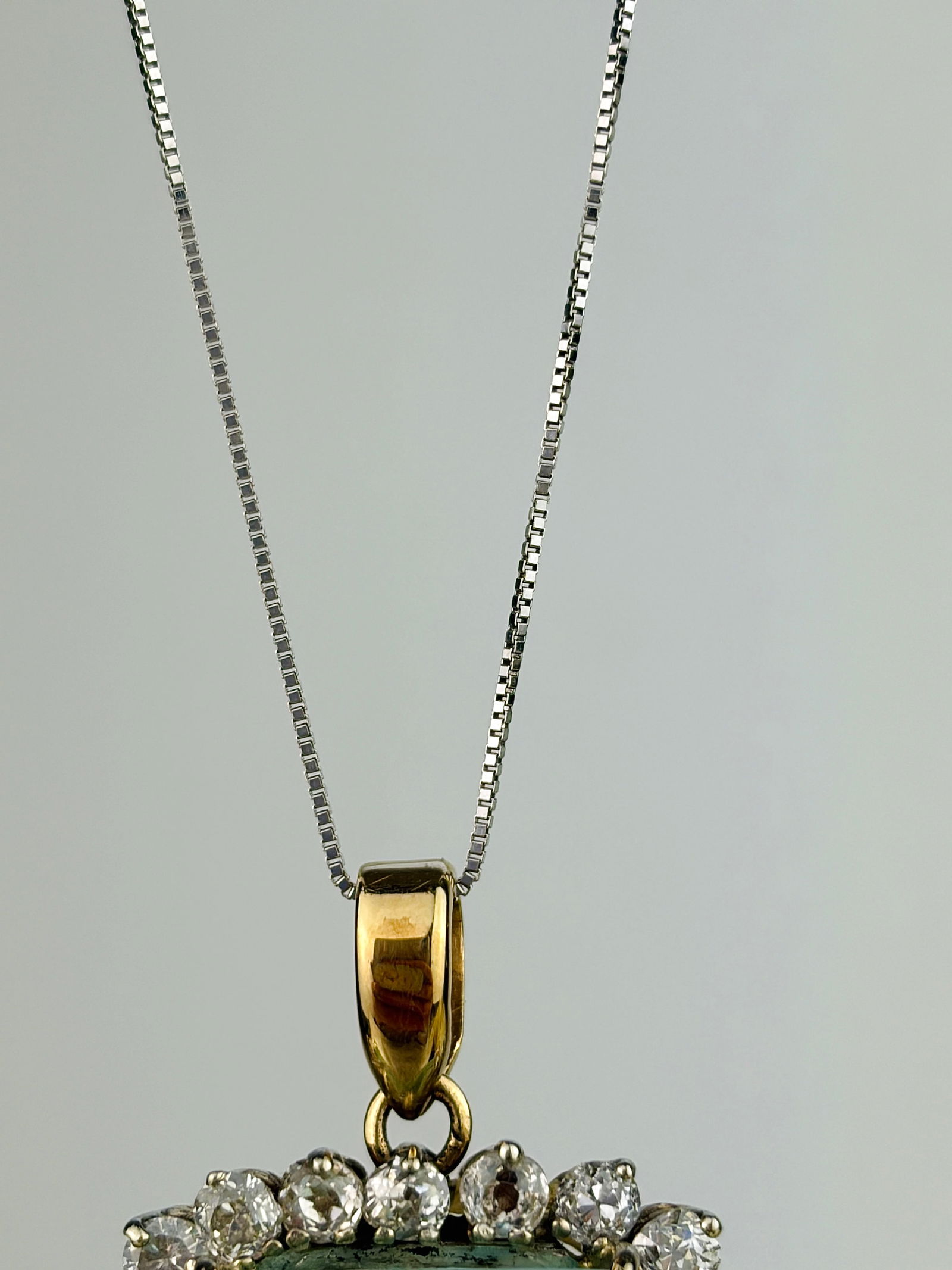 HUGE / OUTSTANDING 50CT AQUAMARINE AND DIAMOND PENDANT IN 18CT YELLOW GOLD - 2