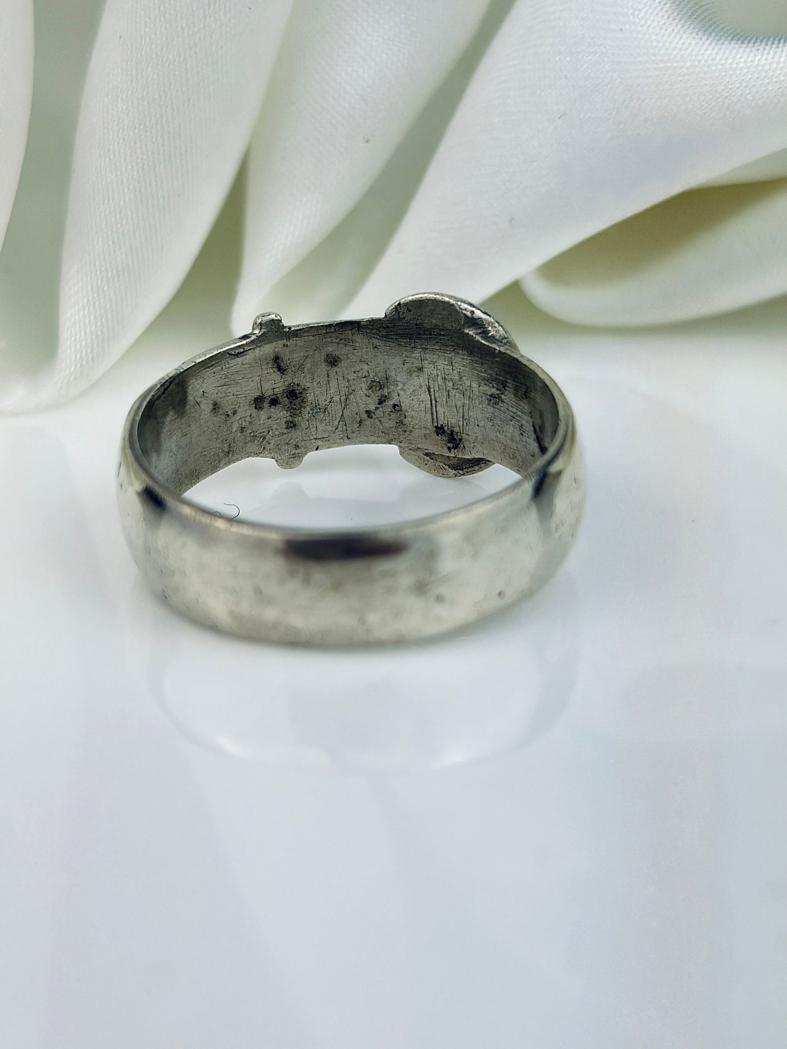 ANTIQUE VICTORIAN SILVER BUCKLE RING - 3