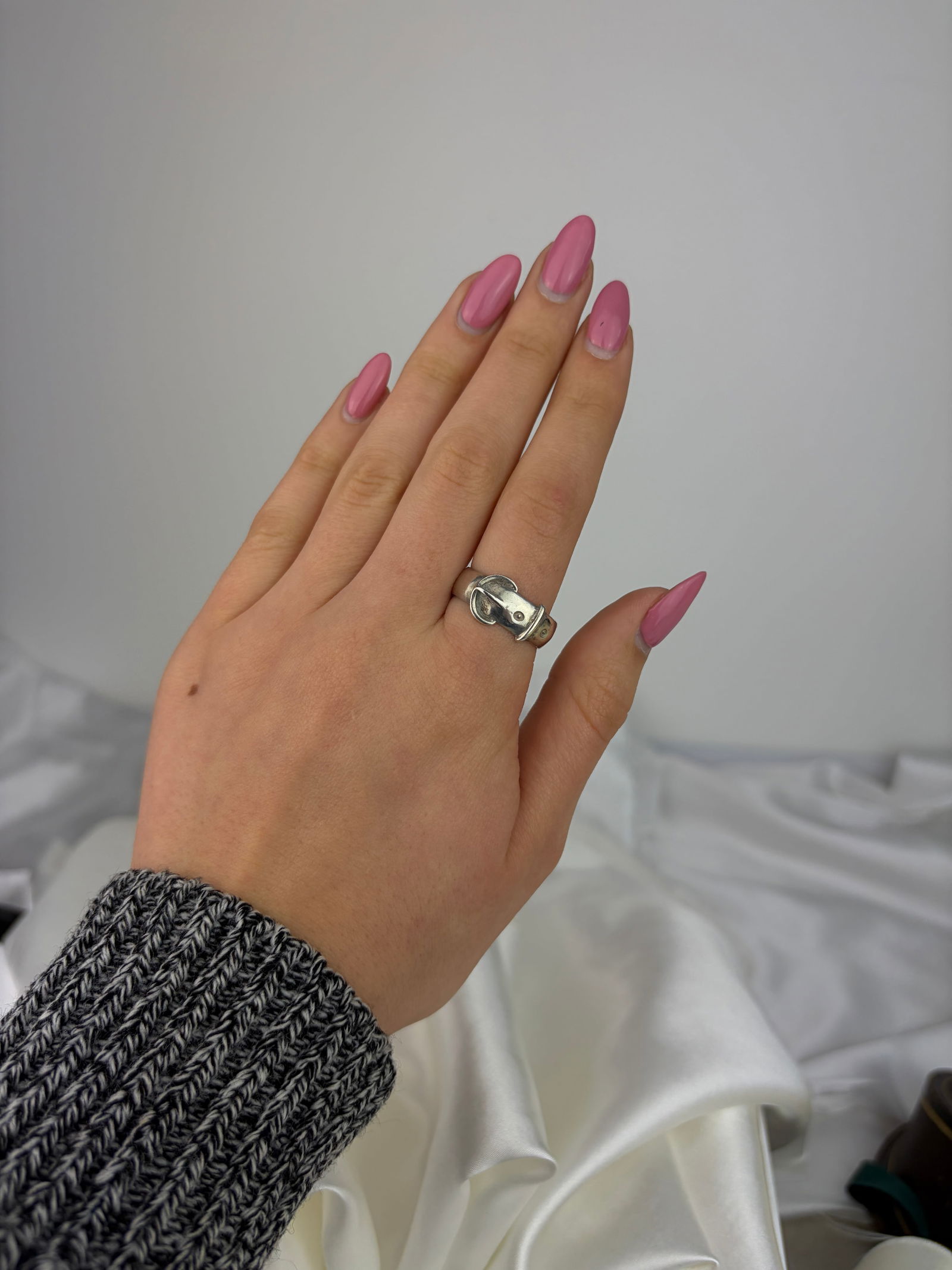 ANTIQUE VICTORIAN SILVER BUCKLE RING - 7