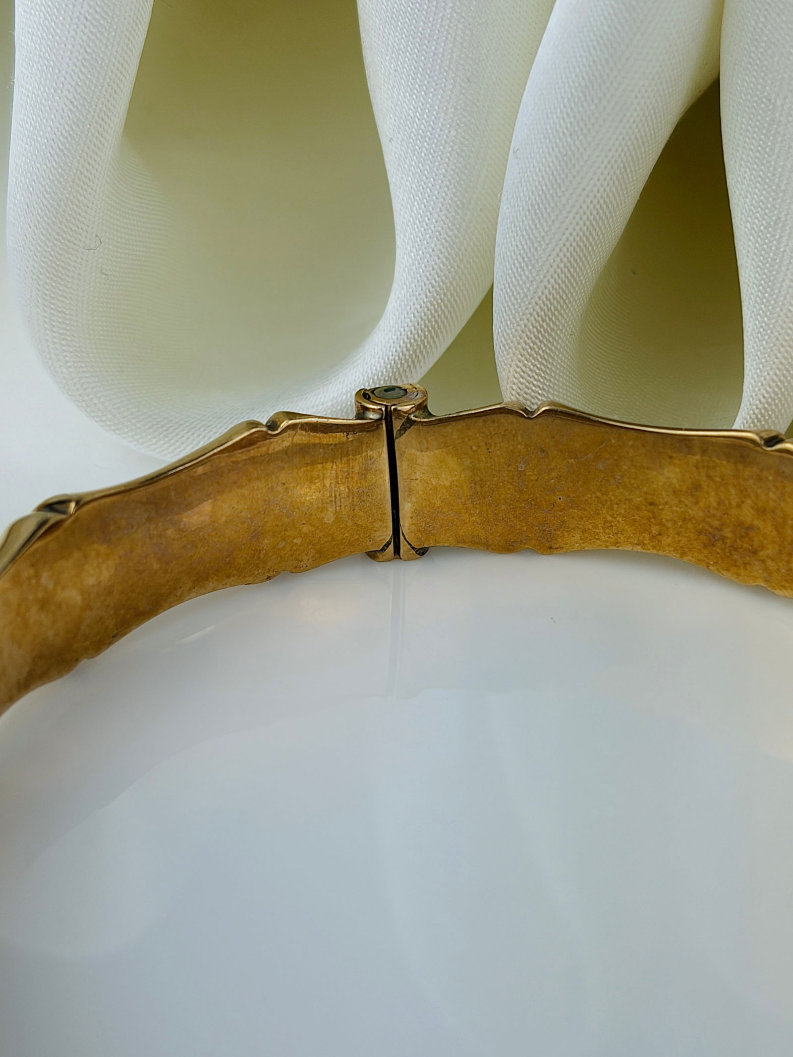 CHUNKY VINTAGE 9CT GOLD BAMBOO BANGLE / BRACELET - 4