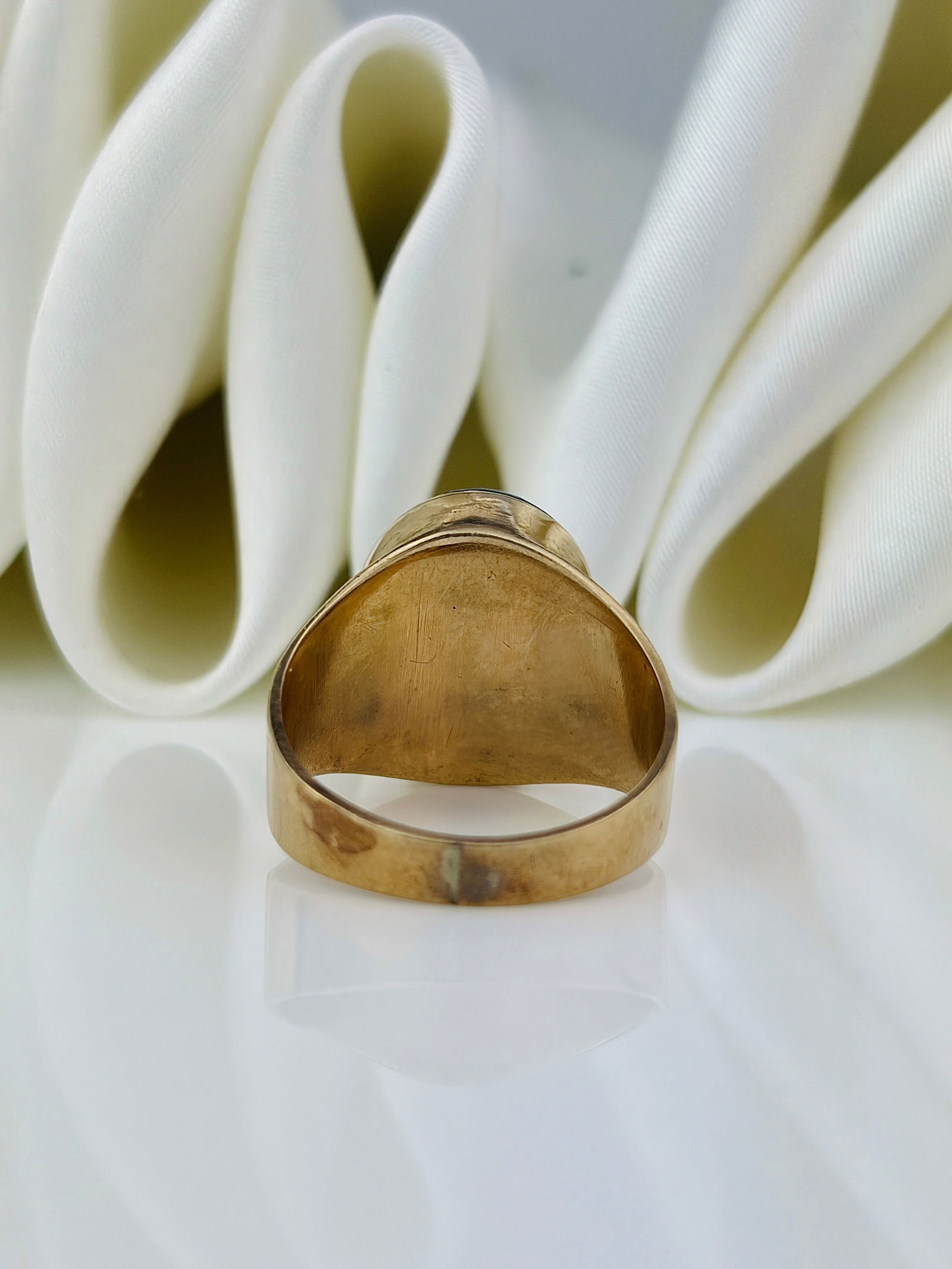 chunky antique yellow gold rose cut diamond star ring - 3