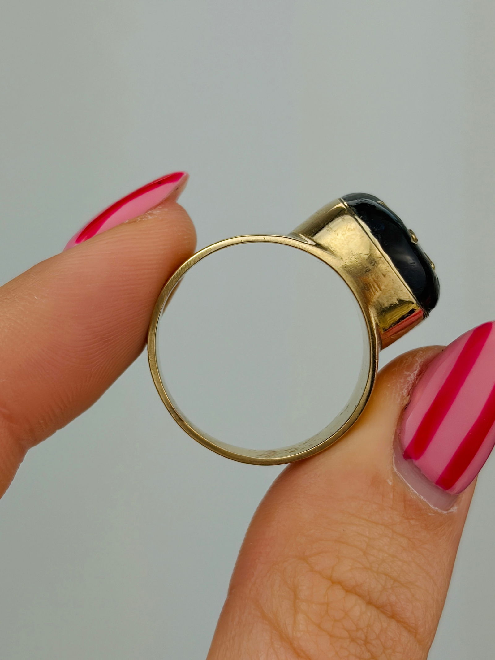 chunky antique yellow gold rose cut diamond star ring - 6