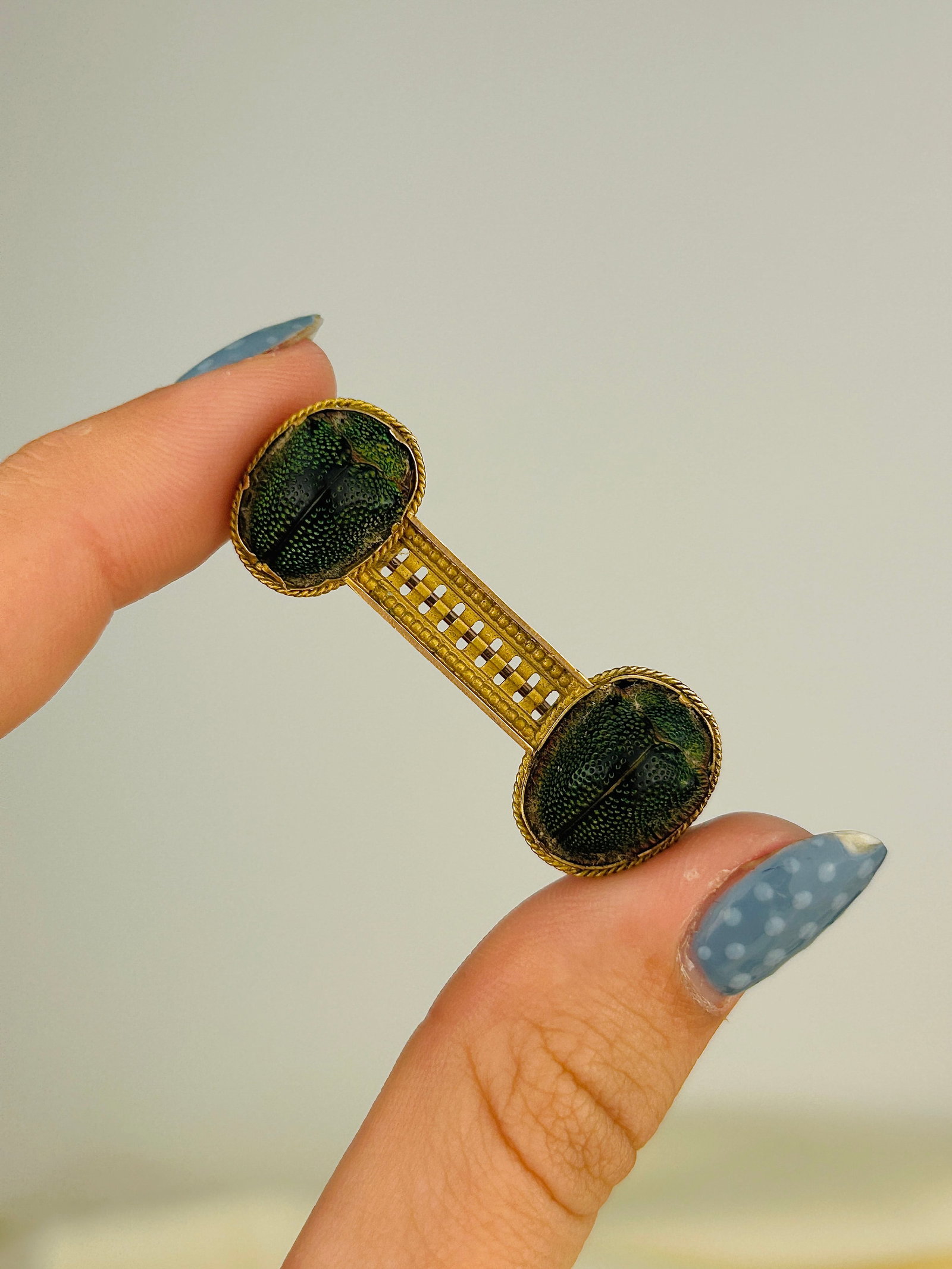 Antique Double Scarab Brooch - 5
