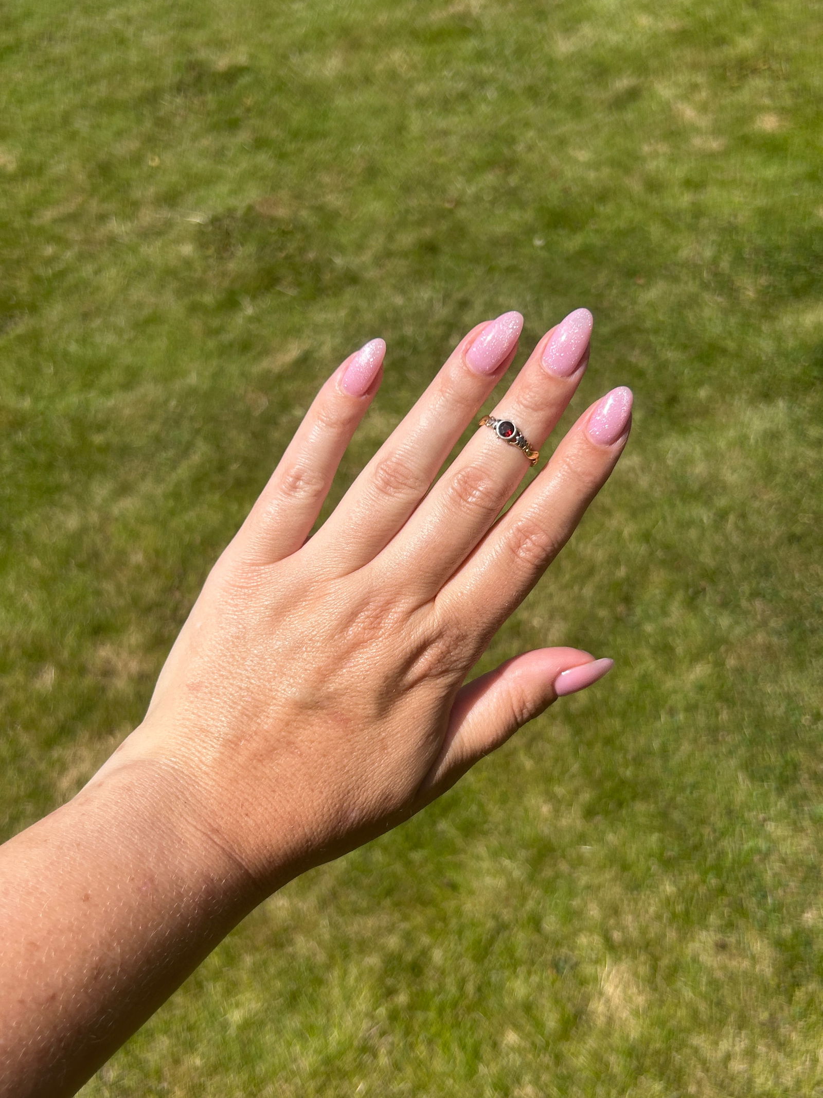 Antique georgian era flat cut garnet ring - 5