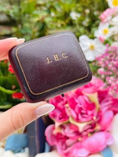 Antique Boxed Silver and Gold Ruby, Diamond and Pearl Lavalier Brooch - 9