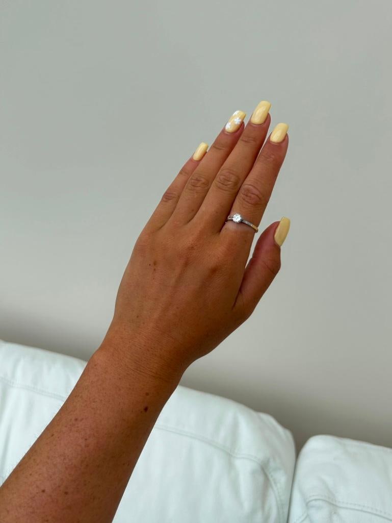 Antique 18ct Yellow Gold and Platinum .55 pts Diamond Solitaire Ring - 2