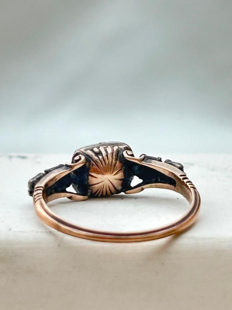 *Outstanding Georgian Foiled Crystal 5 Stone Ring in Gold - 5