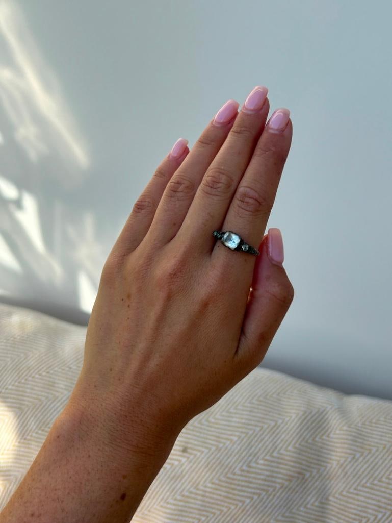 *Outstanding Georgian Foiled Crystal 5 Stone Ring in Gold - 7