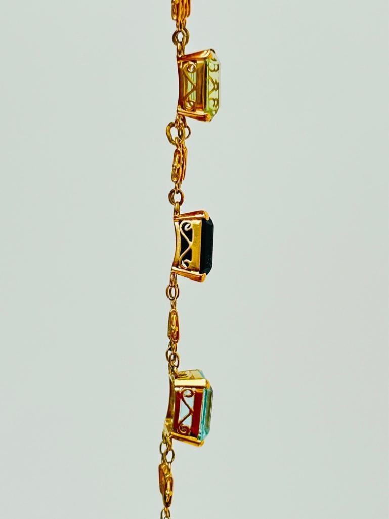 Vintage Gold Multi Stone Bracelet - 6