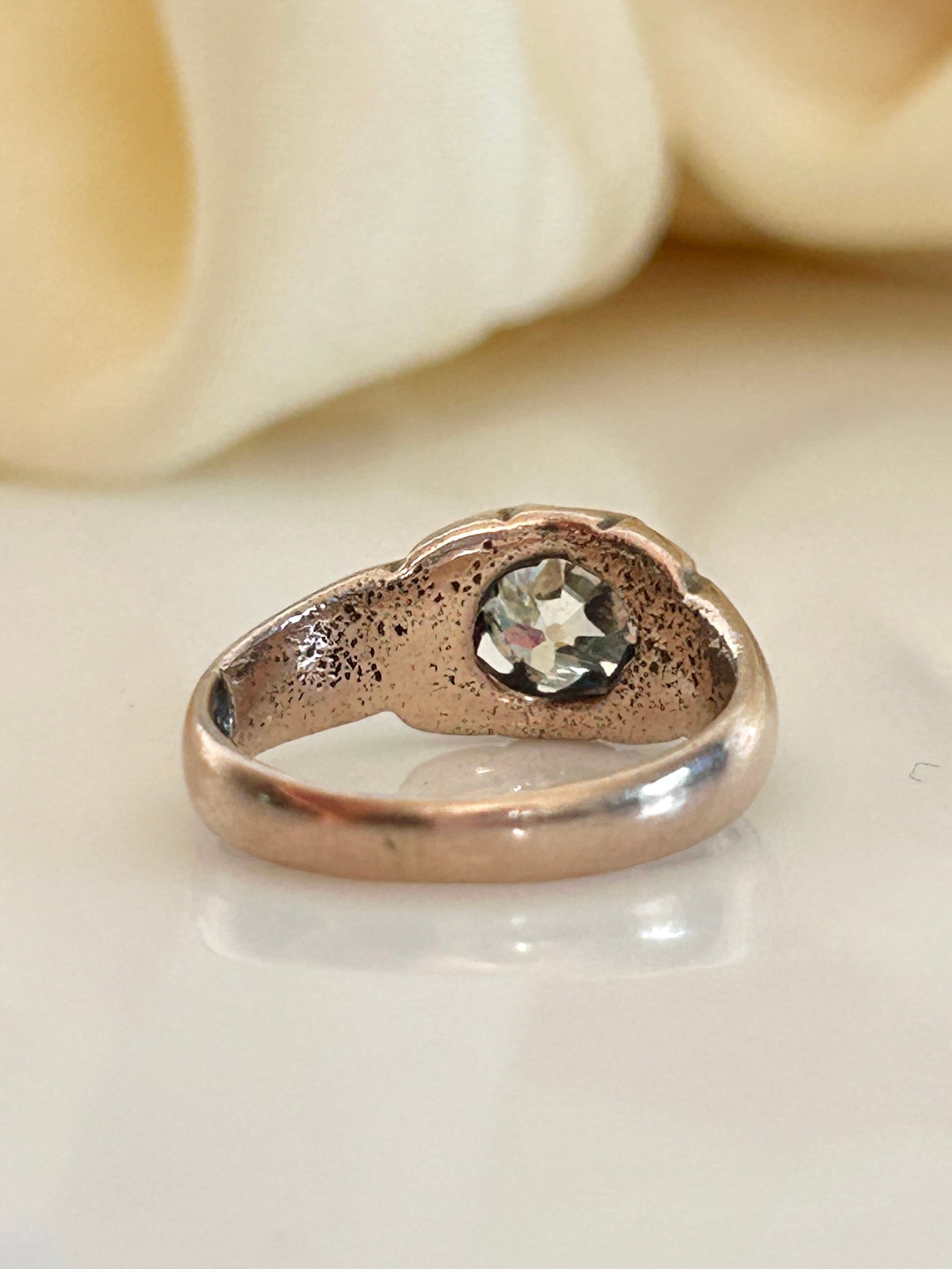 Chunky antique 75pts diamond belcher ring in 18ct gold - 10