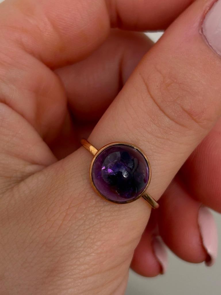 9ct Gold Cabochon Amethyst Ring - 2