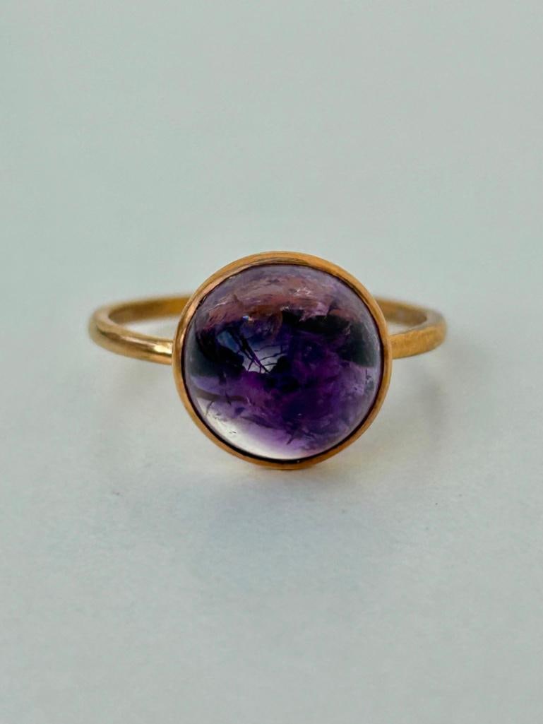 9ct Gold Cabochon Amethyst Ring - 3