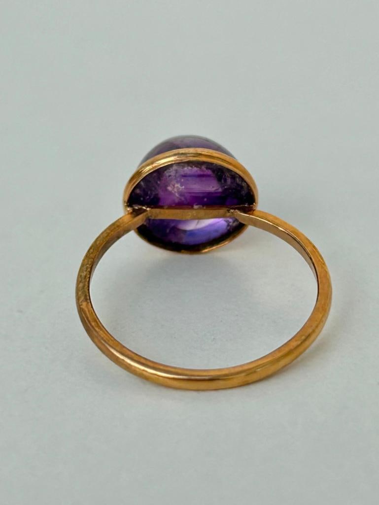 9ct Gold Cabochon Amethyst Ring - 4