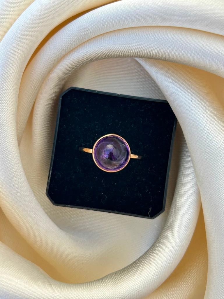 9ct Gold Cabochon Amethyst Ring - 5