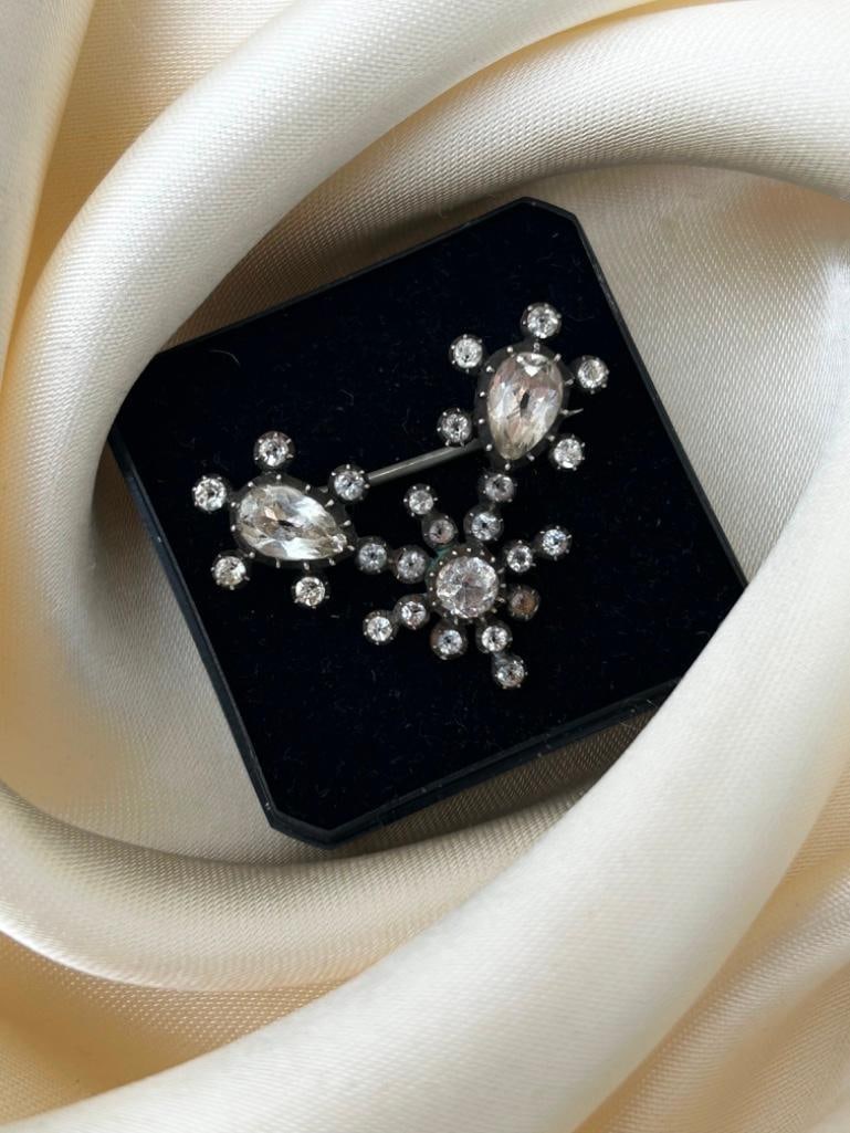 Georgian Gold Paste Brooch - 3