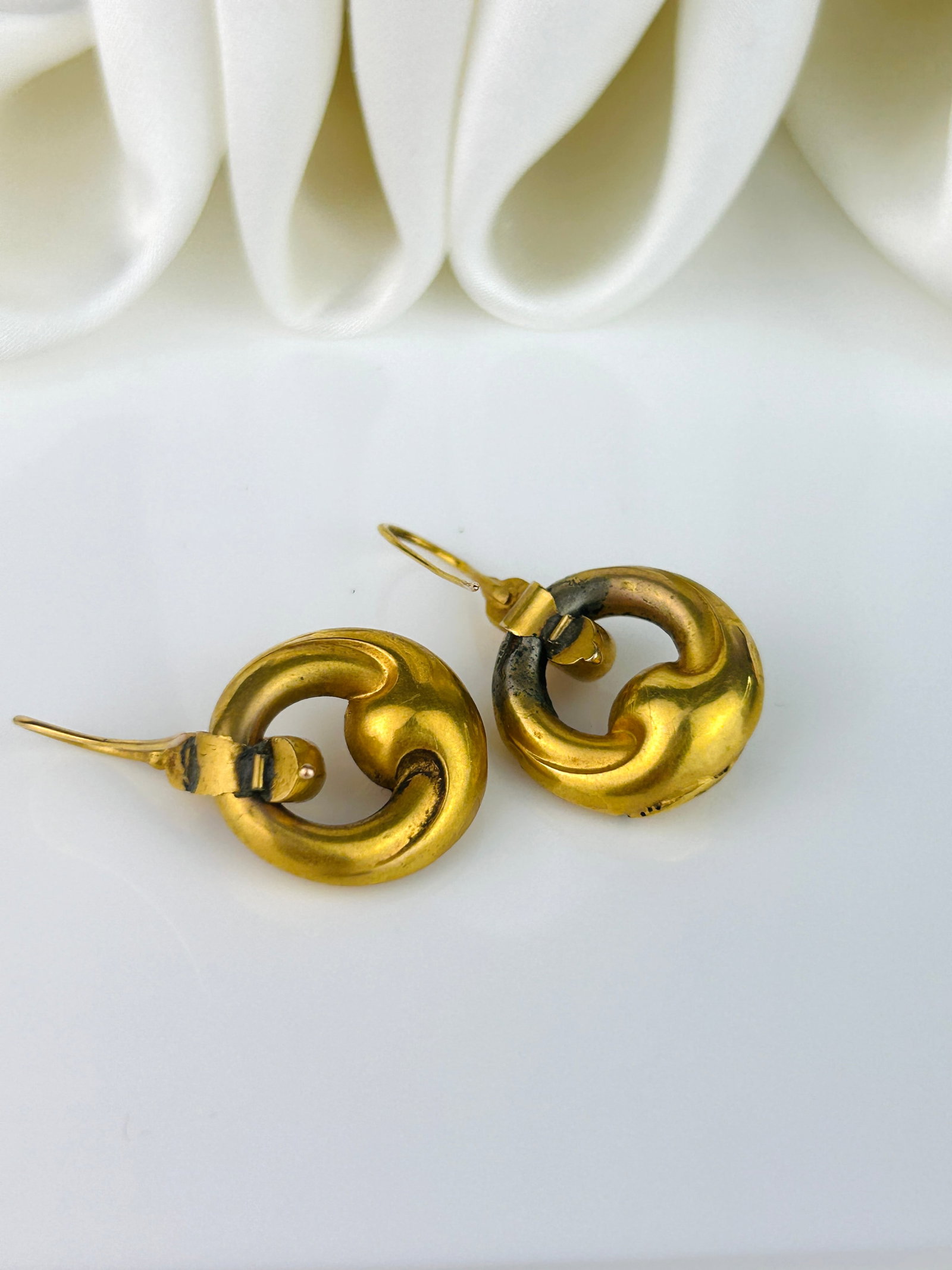 Antique 18ct Gold Drop Earrings - 5