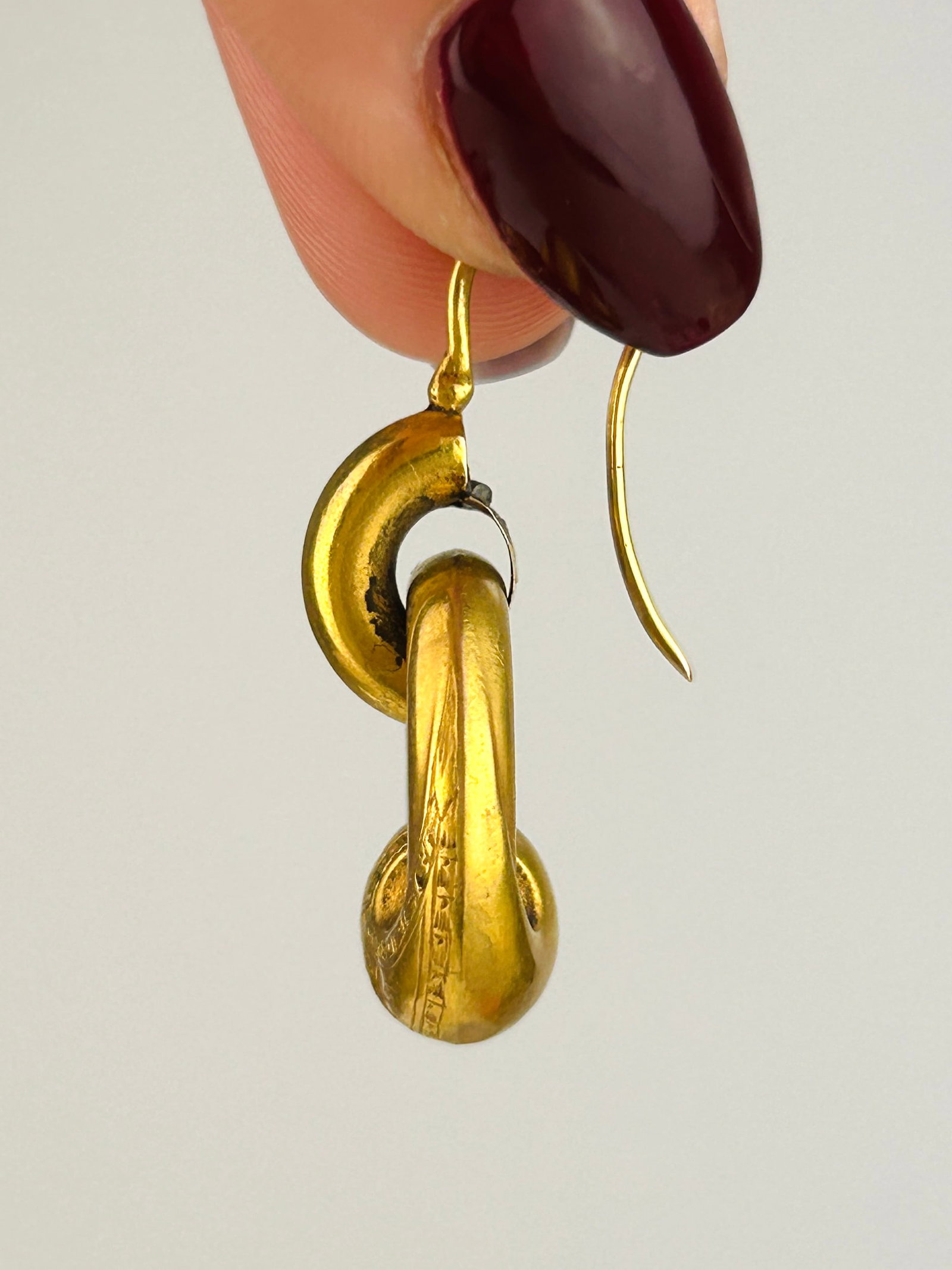 Antique 18ct Gold Drop Earrings - 6
