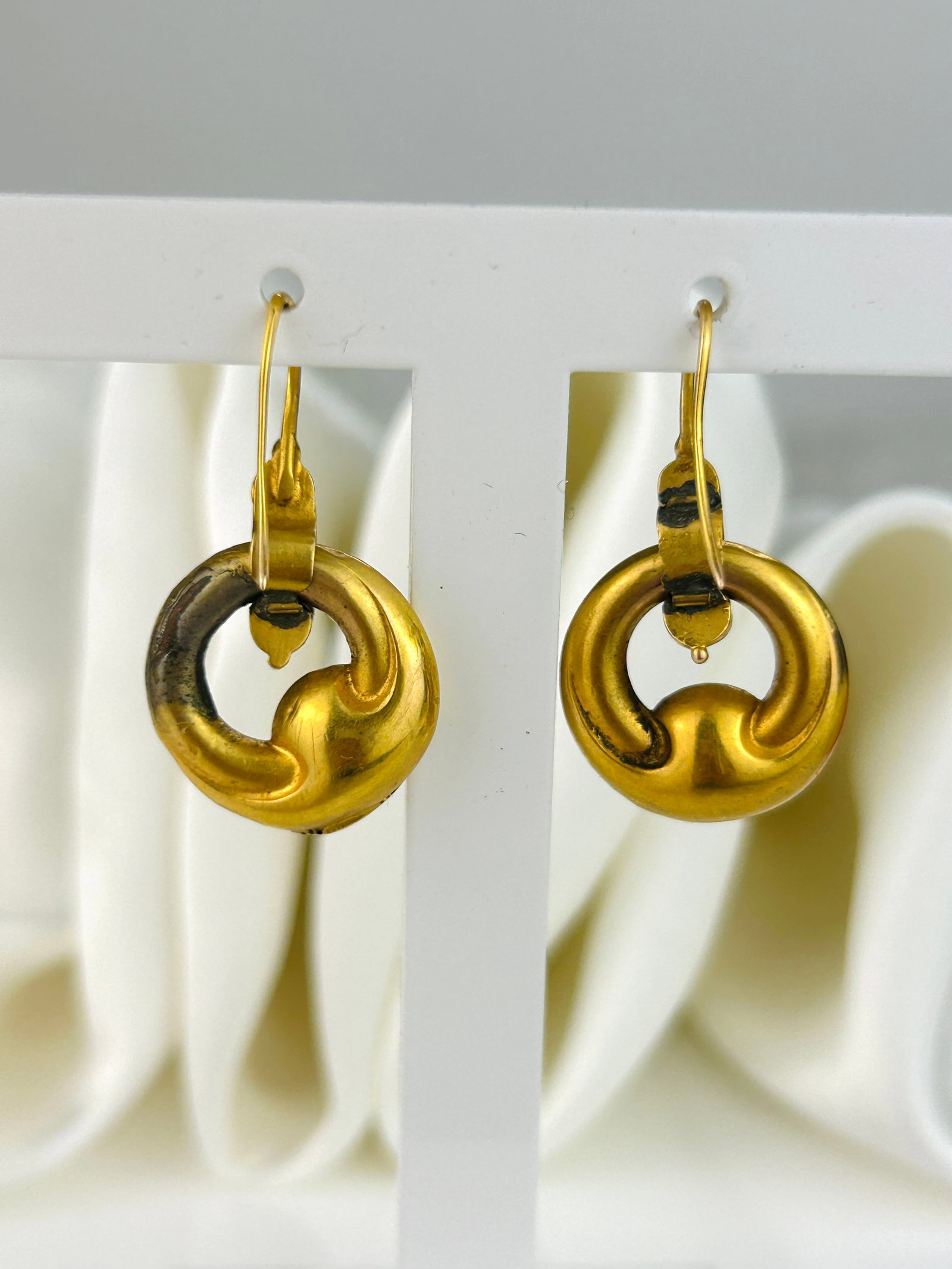 Antique 18ct Gold Drop Earrings - 9