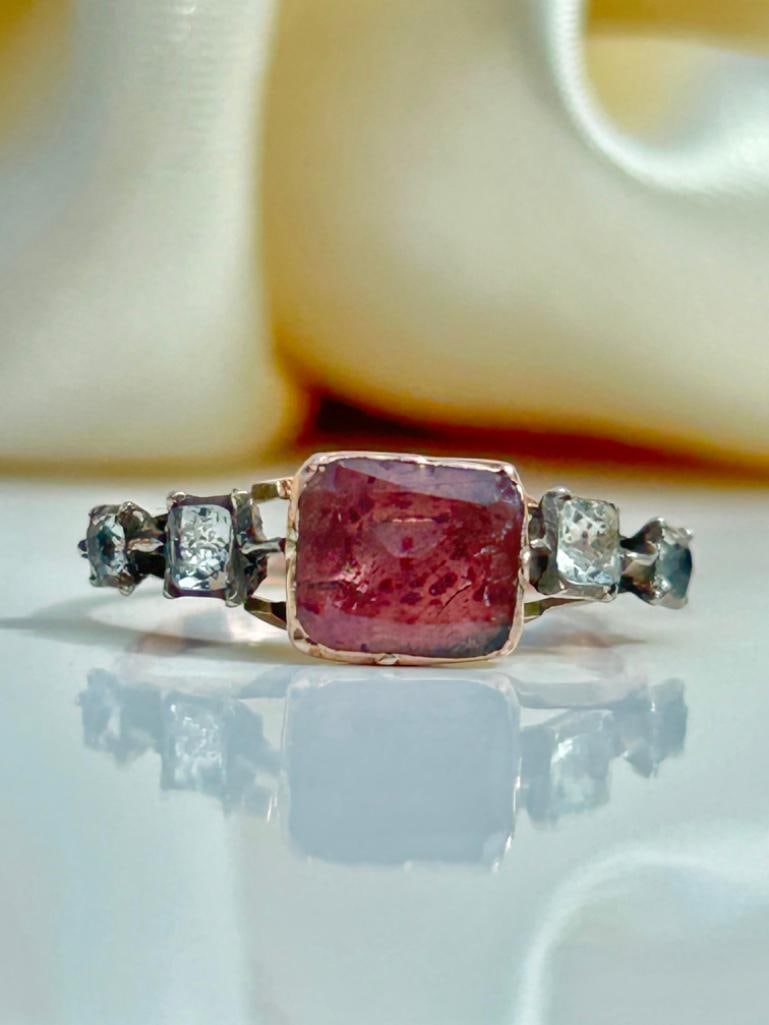 Outstanding Georgian Era Paste Gold Ring: Outstanding Georgian Era Paste Gold Ring the most beautiful Georgian paste ring measurements size UK P US 8 head of ring 6mm x 22mm weight 1.70g materials