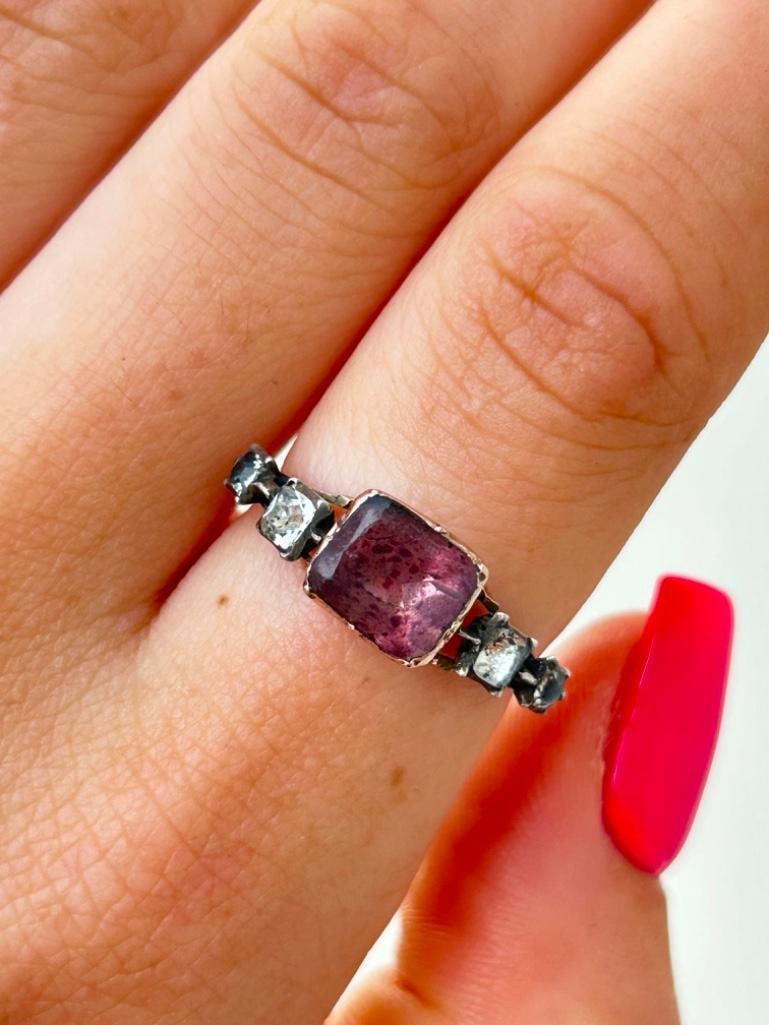 Outstanding Georgian Era Paste Gold Ring - 3