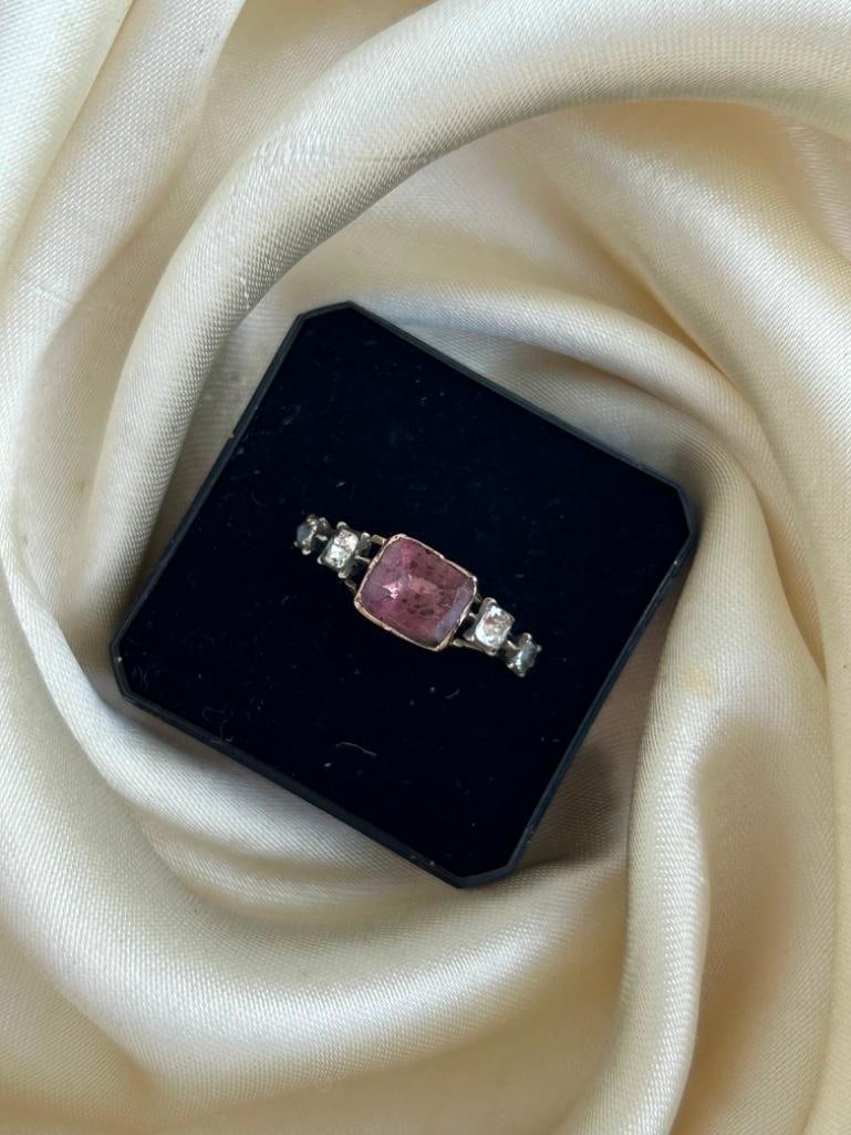 Outstanding Georgian Era Paste Gold Ring - 5