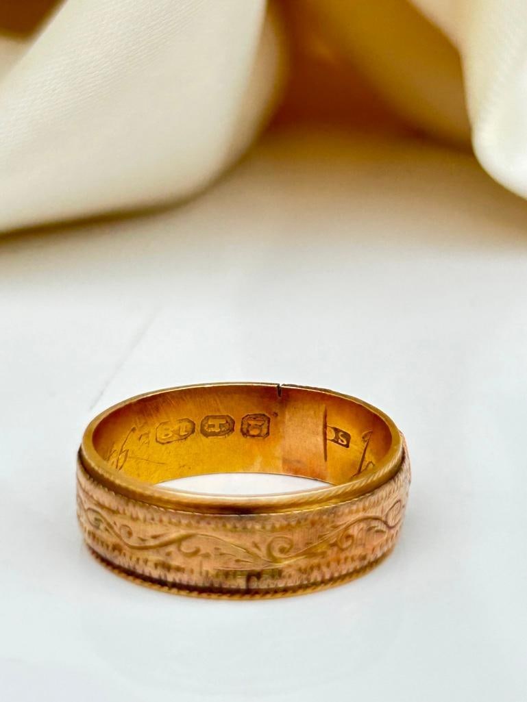 Georgian Era Antique 18ct Yellow Gold Turquoise and Pearl Band Ring with Inscription - 9