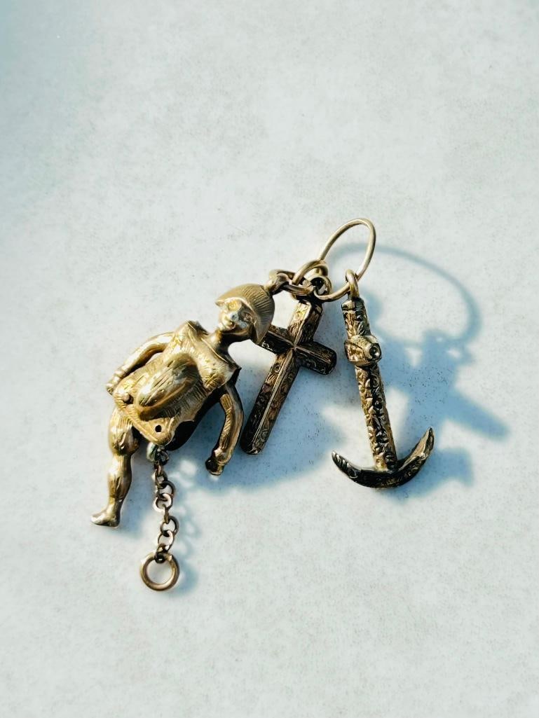 Rare Antique Napoleon Articulated Charm Pendant - 2