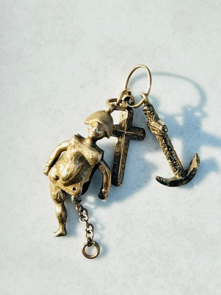 Rare Antique Napoleon Articulated Charm Pendant - 3