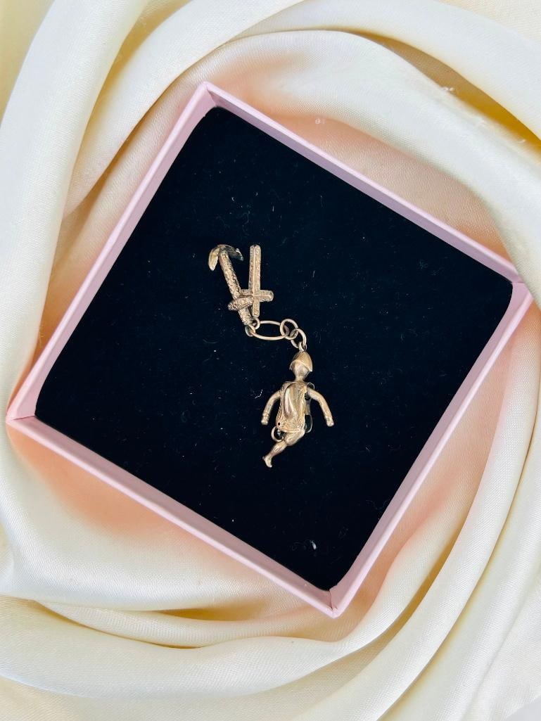 Rare Antique Napoleon Articulated Charm Pendant - 5