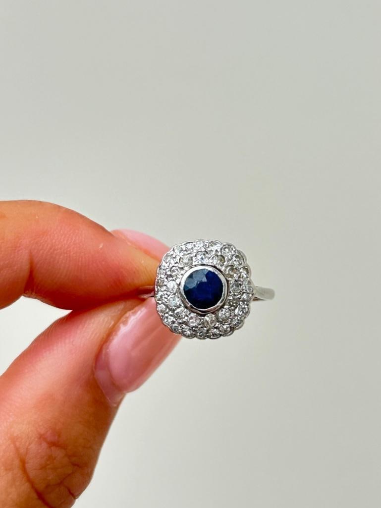 *Art Deco Sapphire and Diamond 18ct Yellow Gold Panel Ring - 4