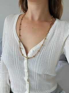 18ct Yellow Gold Ball and Infinity Link Chain Necklace - 10