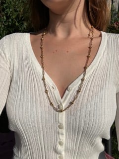 18ct Yellow Gold Ball and Infinity Link Chain Necklace - 11