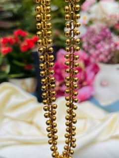 18ct Yellow Gold Ball Detail Collar Necklace with Dogclip - 10