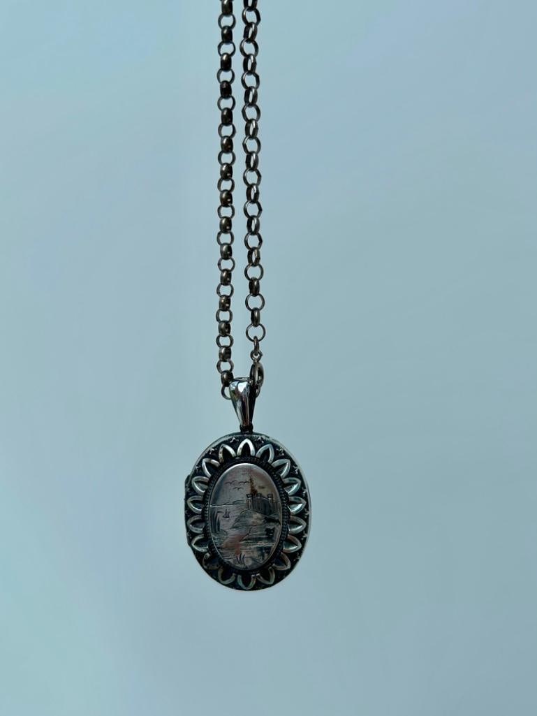 Victorian Aesthetic Locket and Chain Necklace Set - 3
