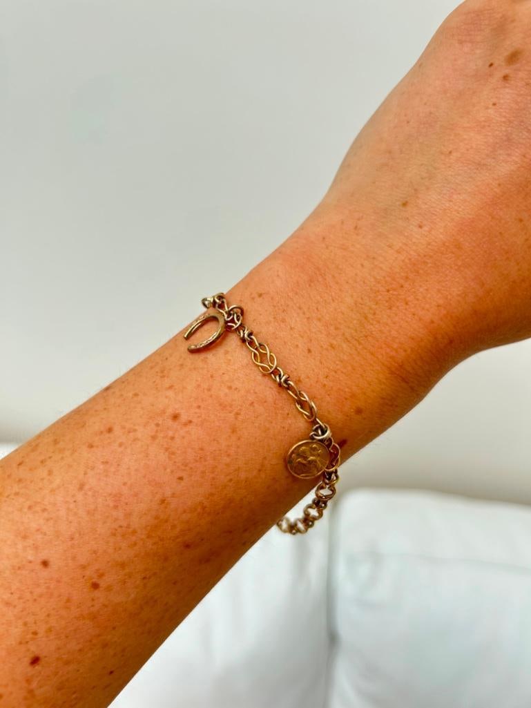 Vintage 9ct Yellow Gold Charm Bracelet - 4