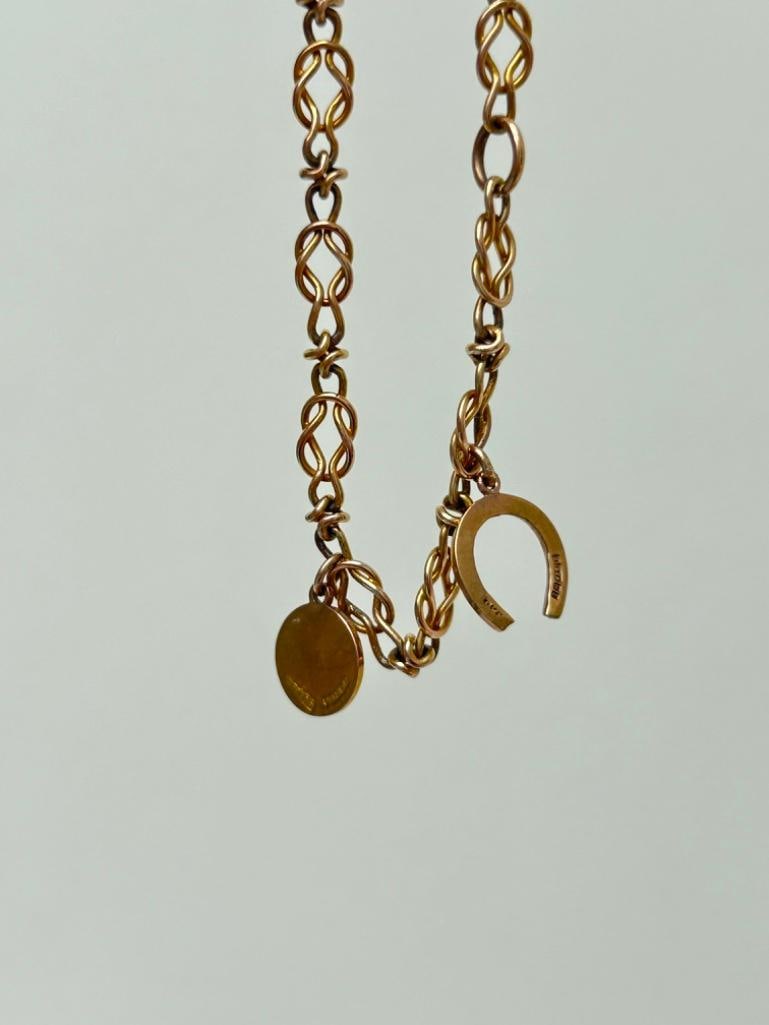 Vintage 9ct Yellow Gold Charm Bracelet - 6