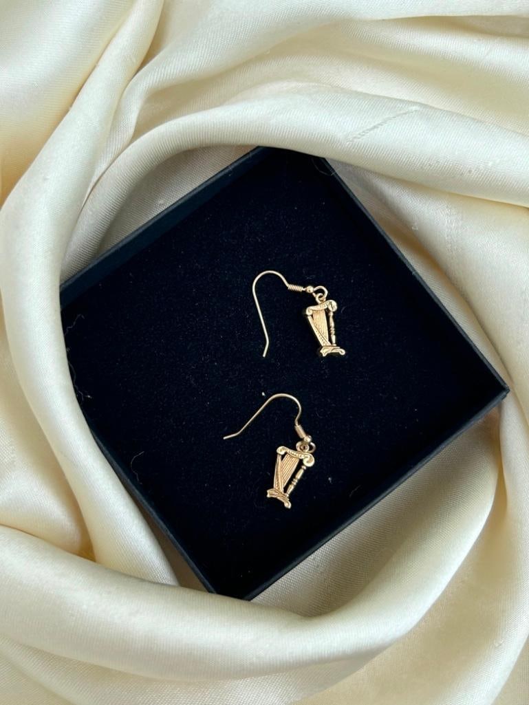 9ct Gold Harp Earrings - 5