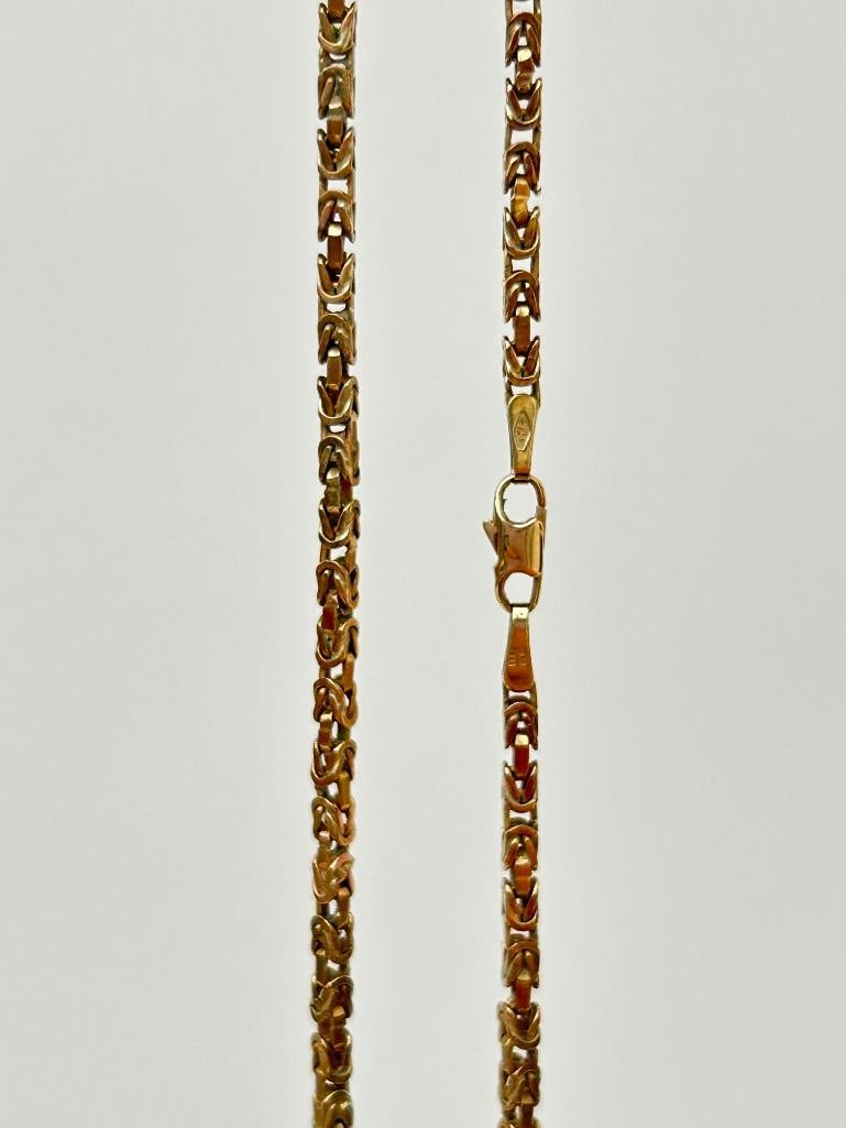 Antique Vintage 9ct Gold Ornate Link Chain Necklace - 5