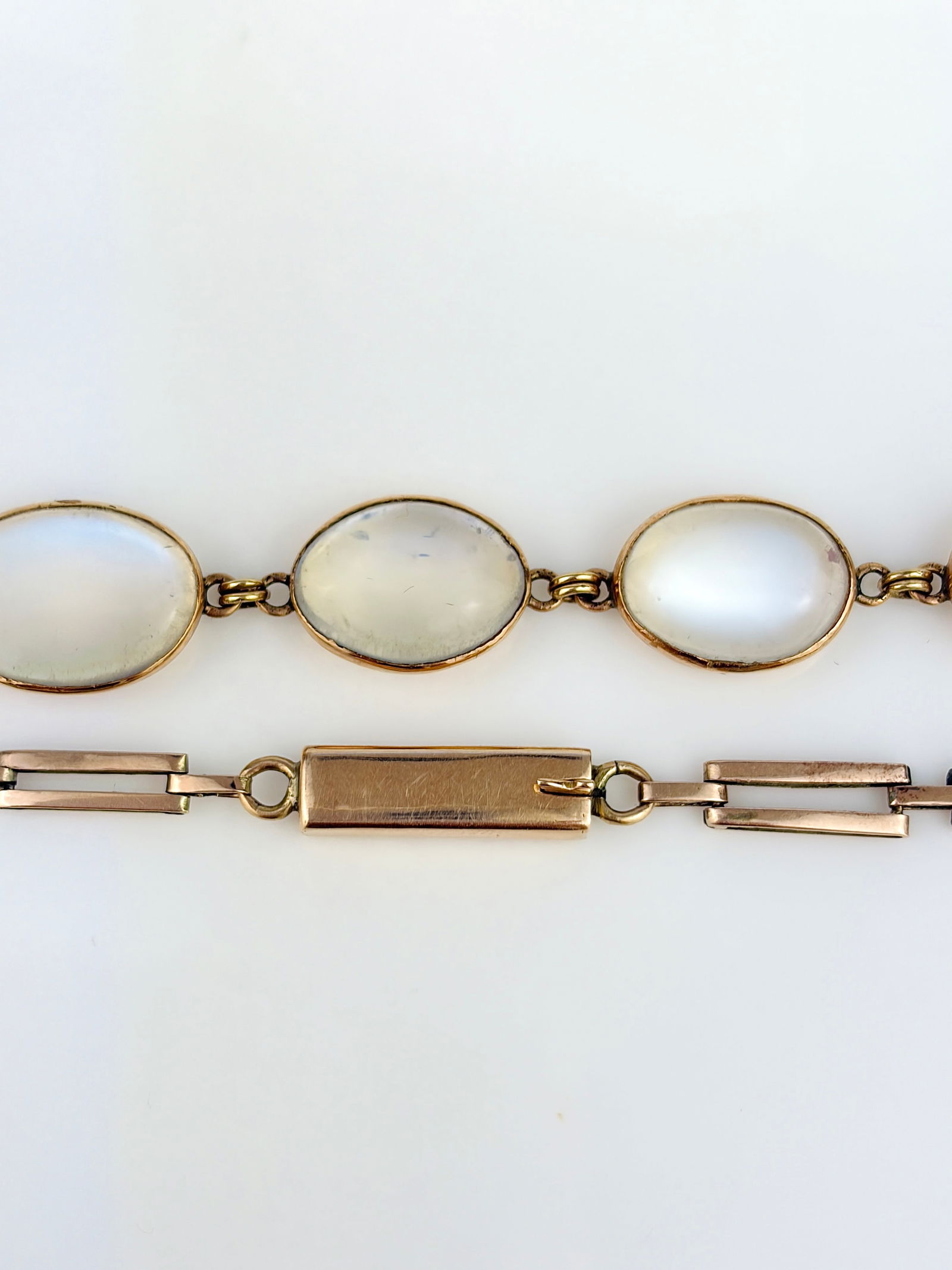 ANTIQUE GOLD CHUNKY CABOCHON MOONSTONE RIVIERE NECKLACE - 7