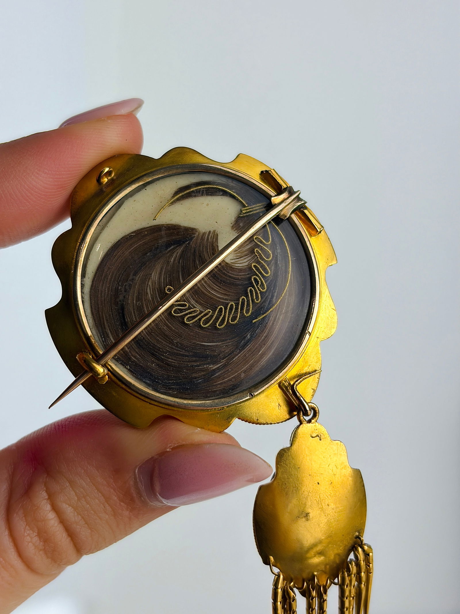 Antique 15ct yellow gold pearl , enamel and diamond fringe earrings and brooch boxed set - 10