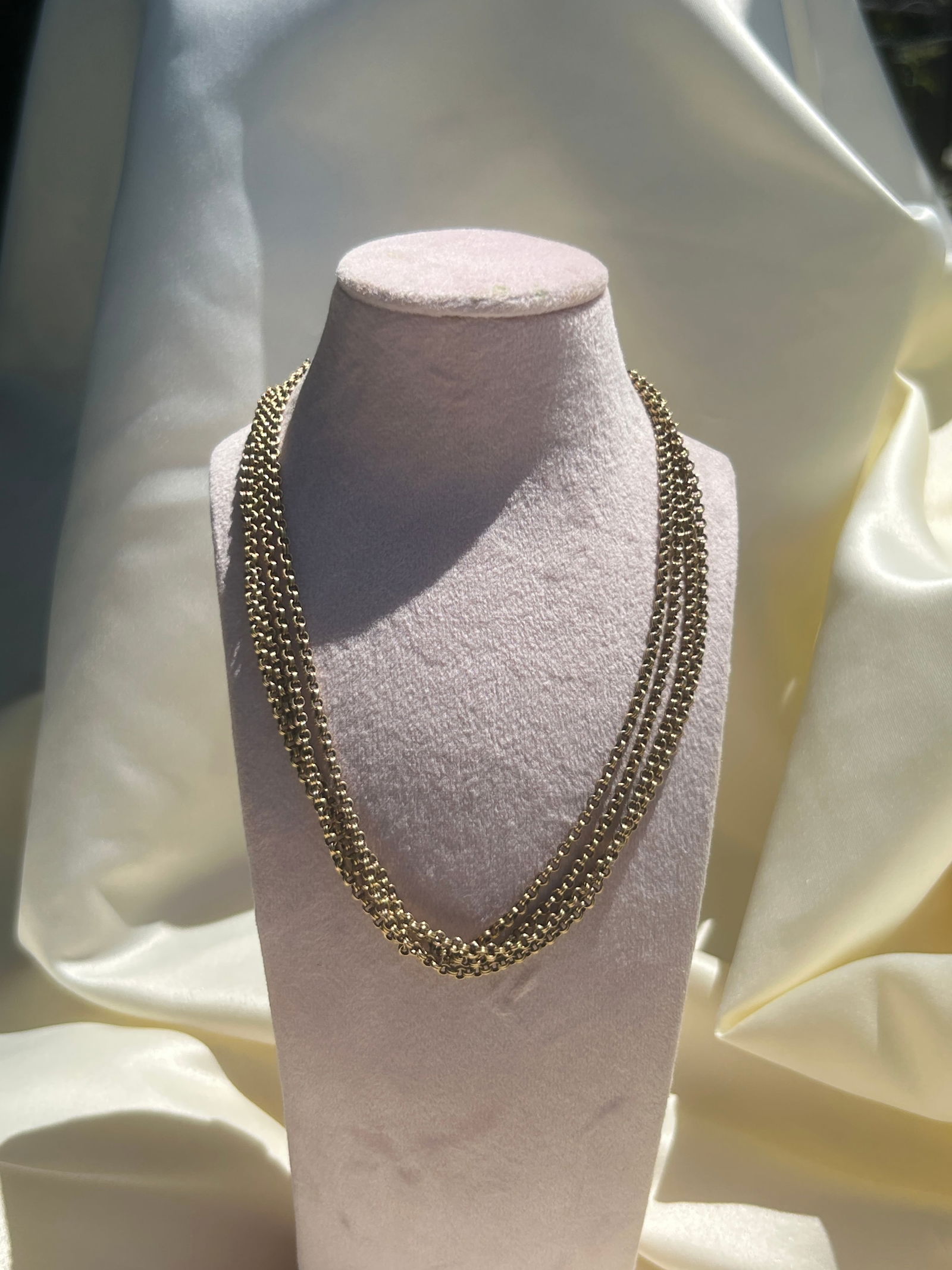 antique 15ct yellow gold longguard chain necklace - 2
