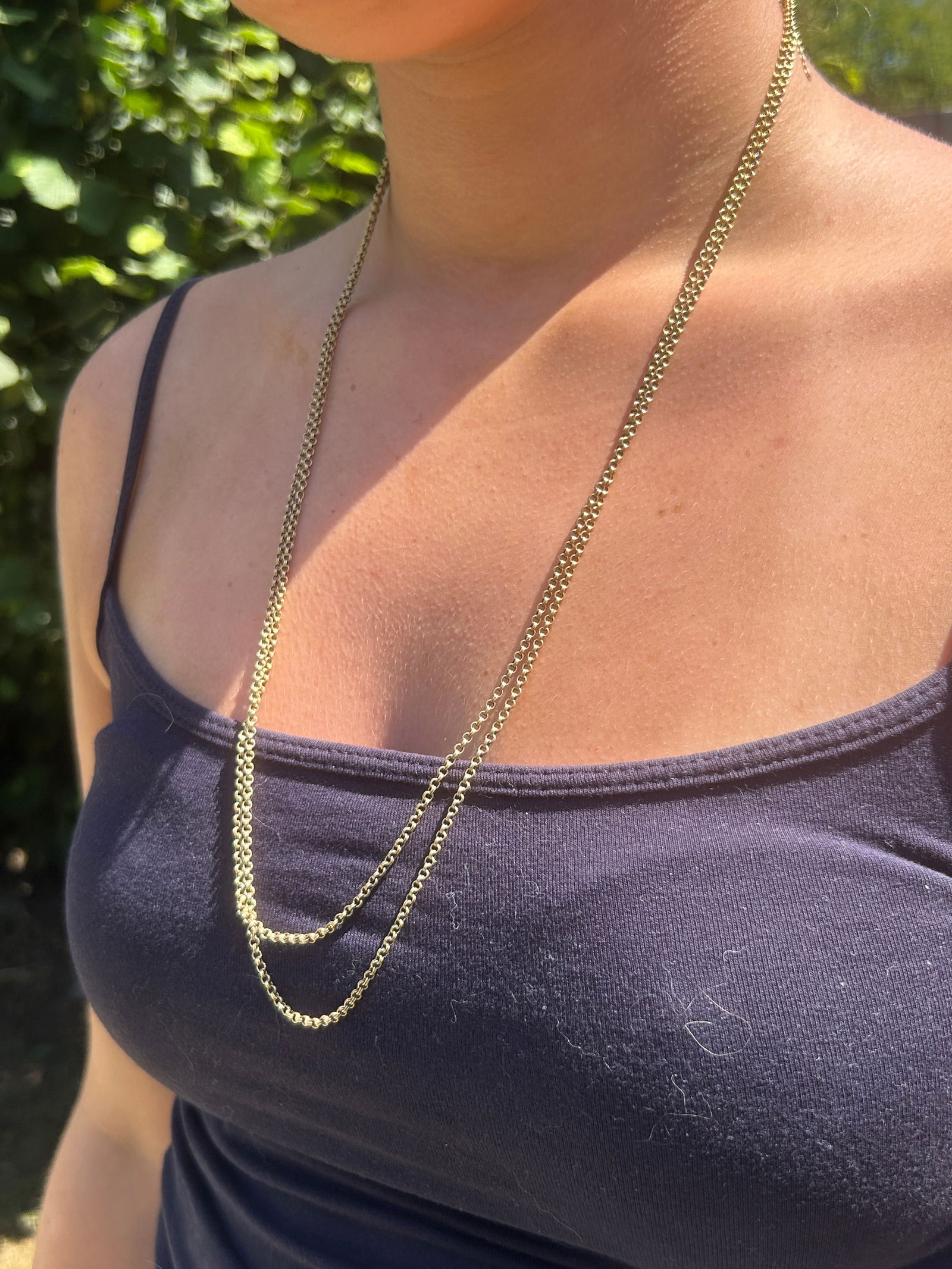 antique 15ct yellow gold longguard chain necklace - 5